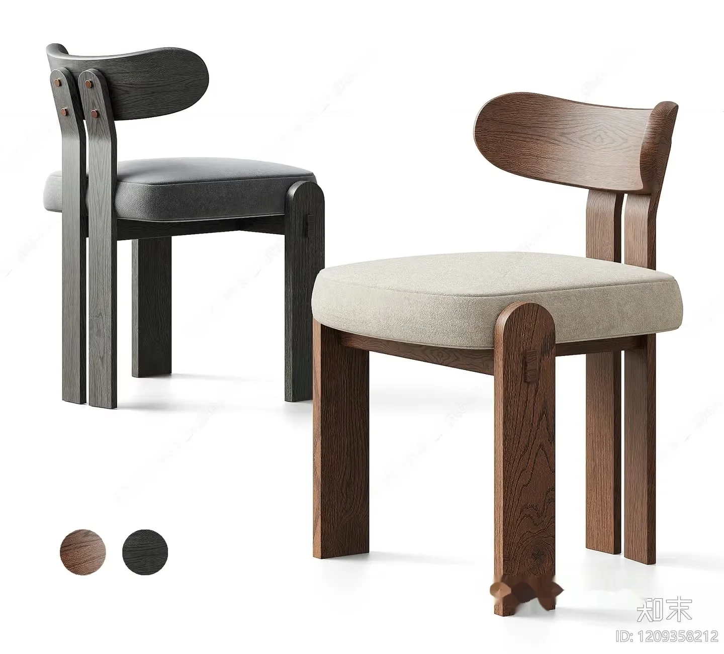 Wooden Dining Chairs 3D Model – 12070 – VRAY Render