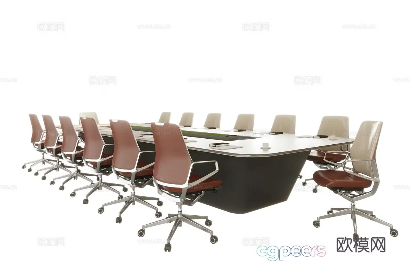 Modern conference table and chair office chair 3d model