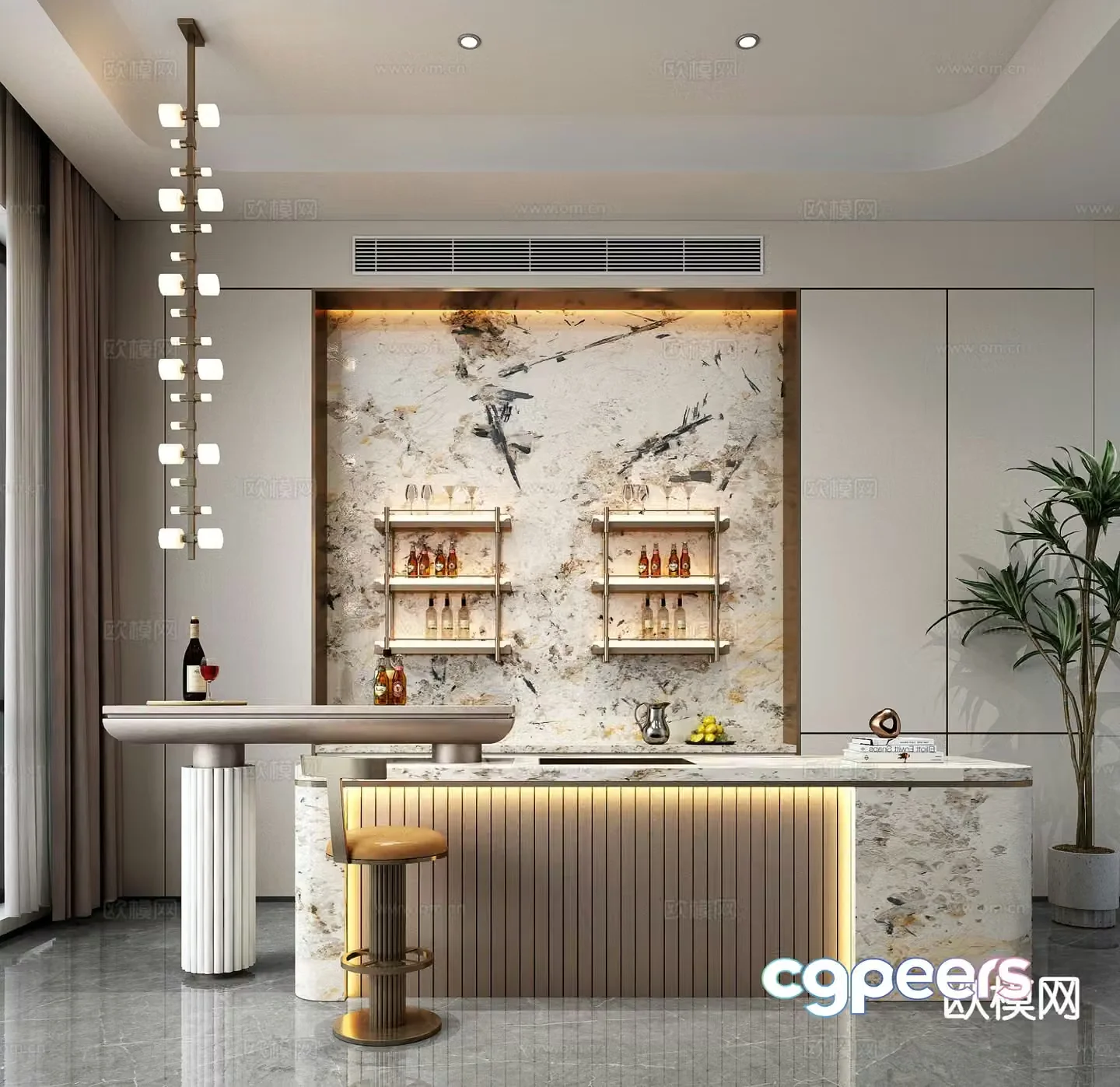 Modern restaurant 3d model