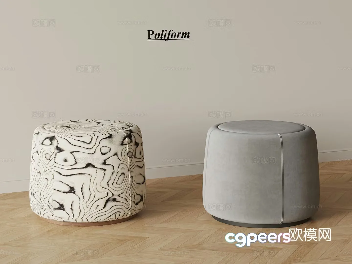 Sofa stool modern sofa stool shoe change stool 3d model