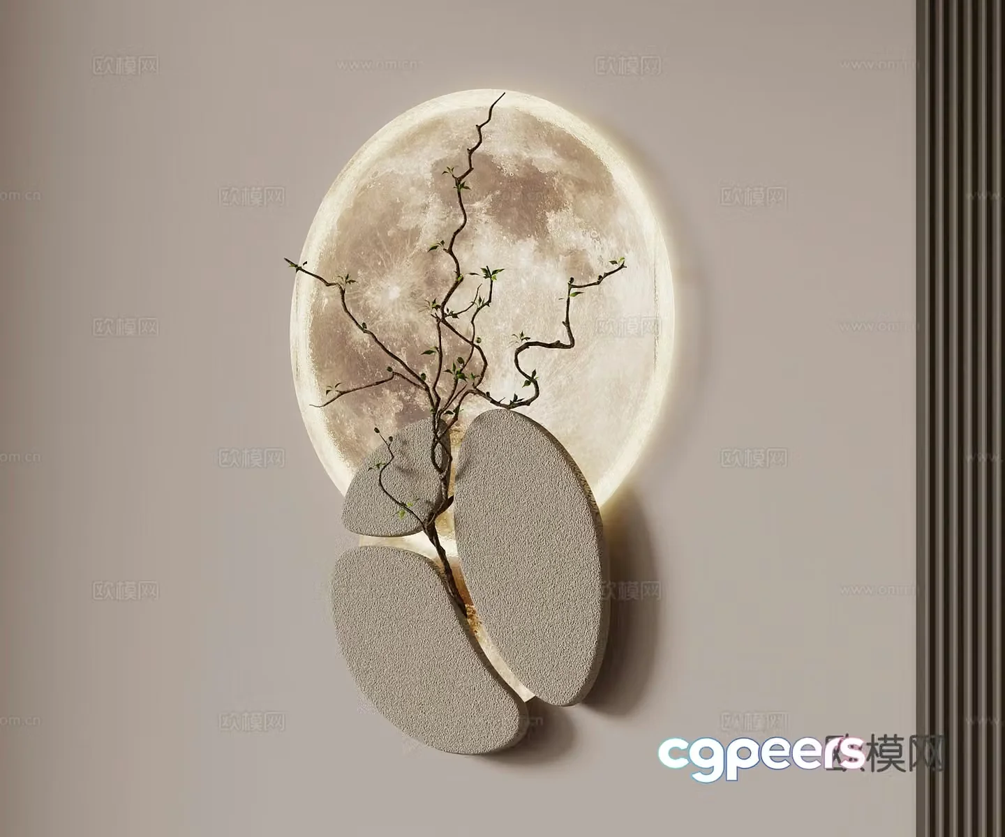 Modern wall lamp Creative moon wall lamp Wall decoration 3d model