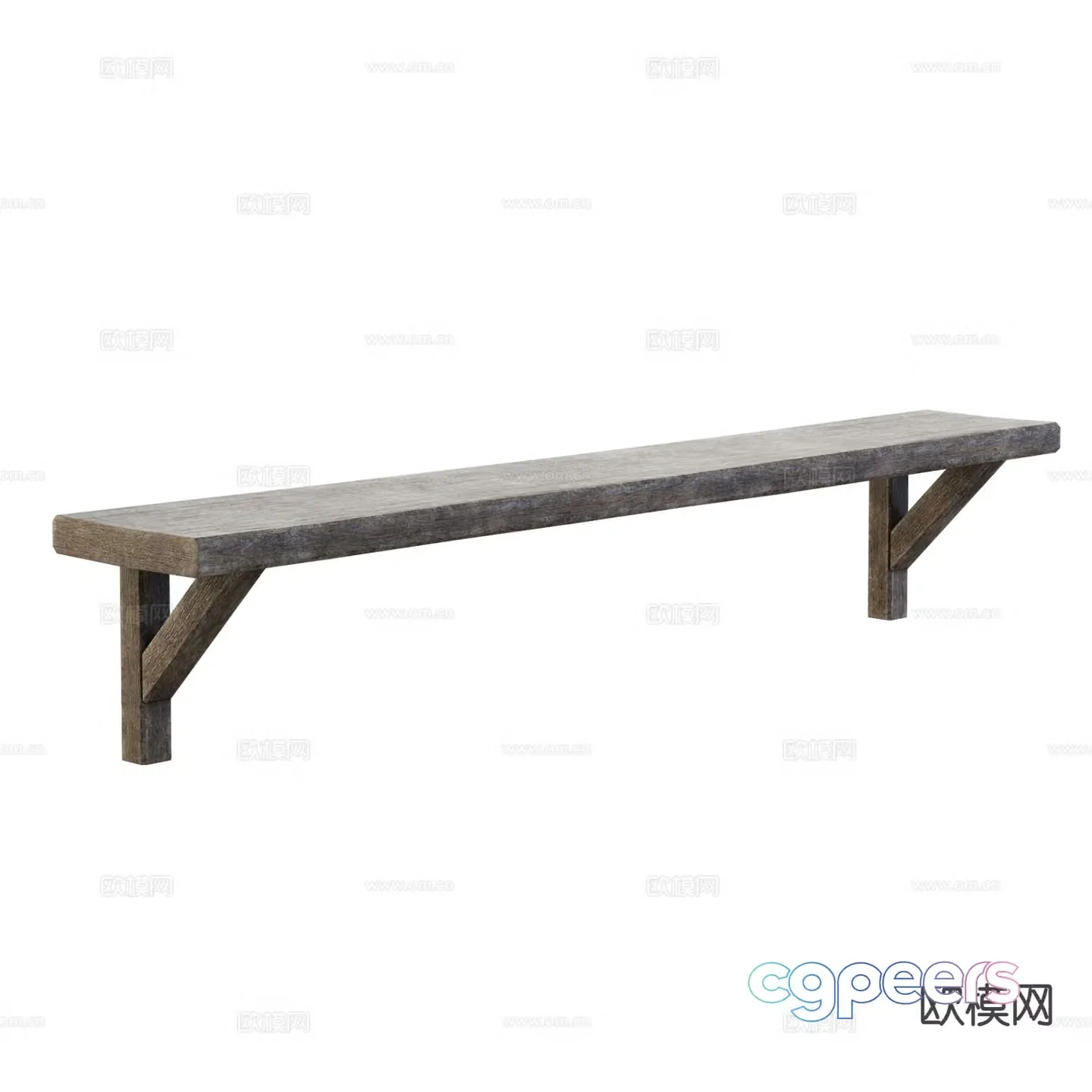 wall bracket board wooden partition 3d model