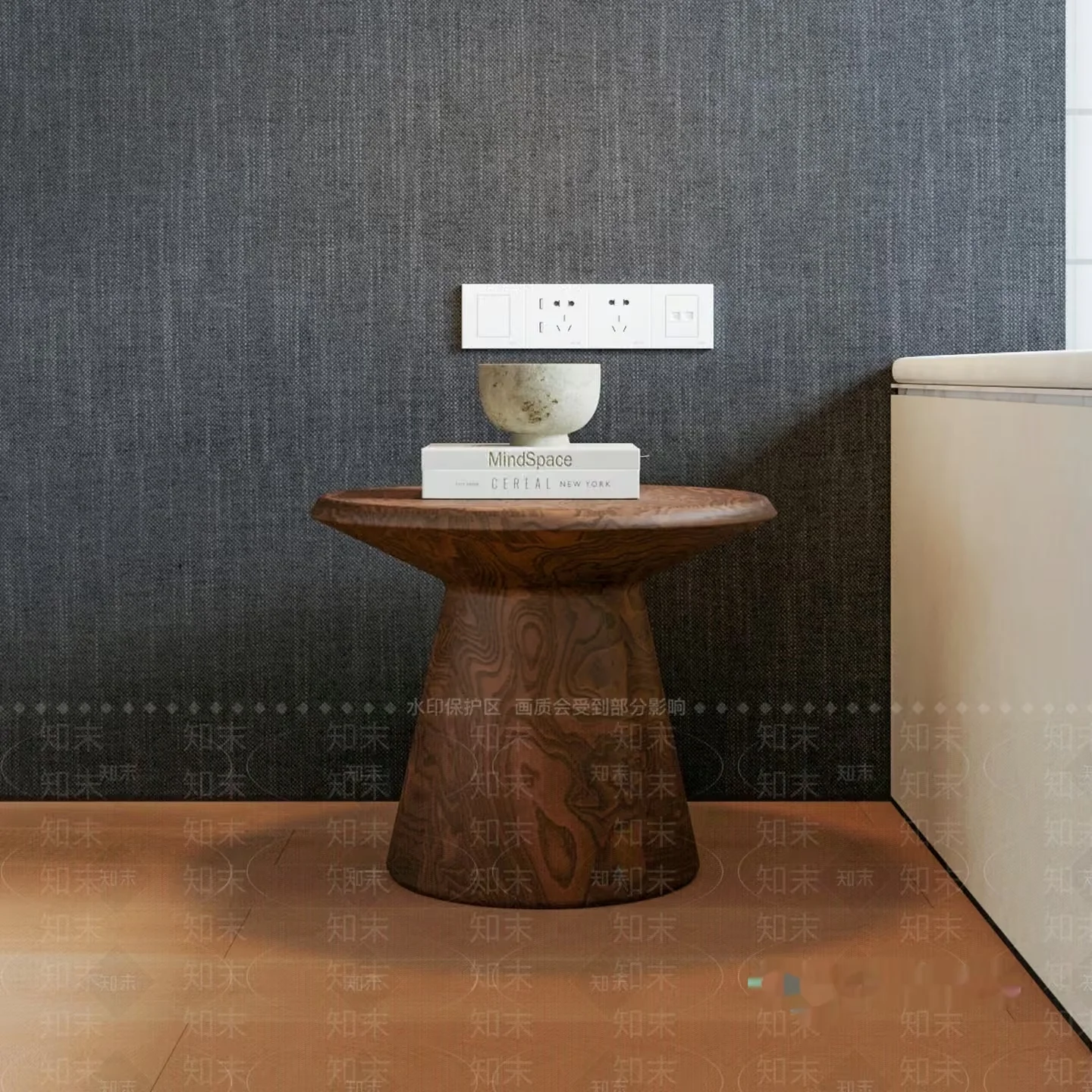 A Wooden Side Table 3D Model – 1964 – VRAY Render