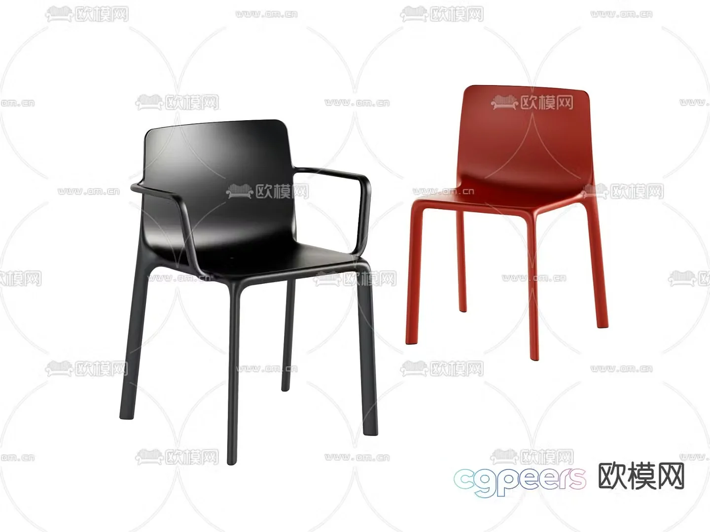 Modern chair dining chair 3d model