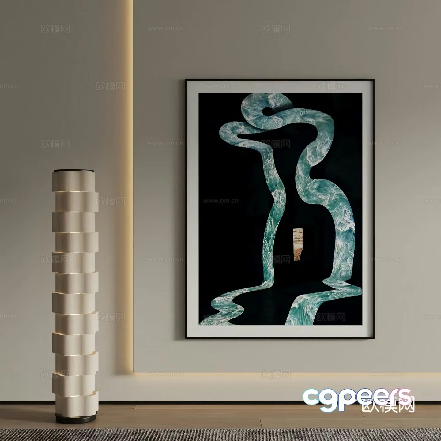 Modern Art Painting Decorative Painting 3D Model