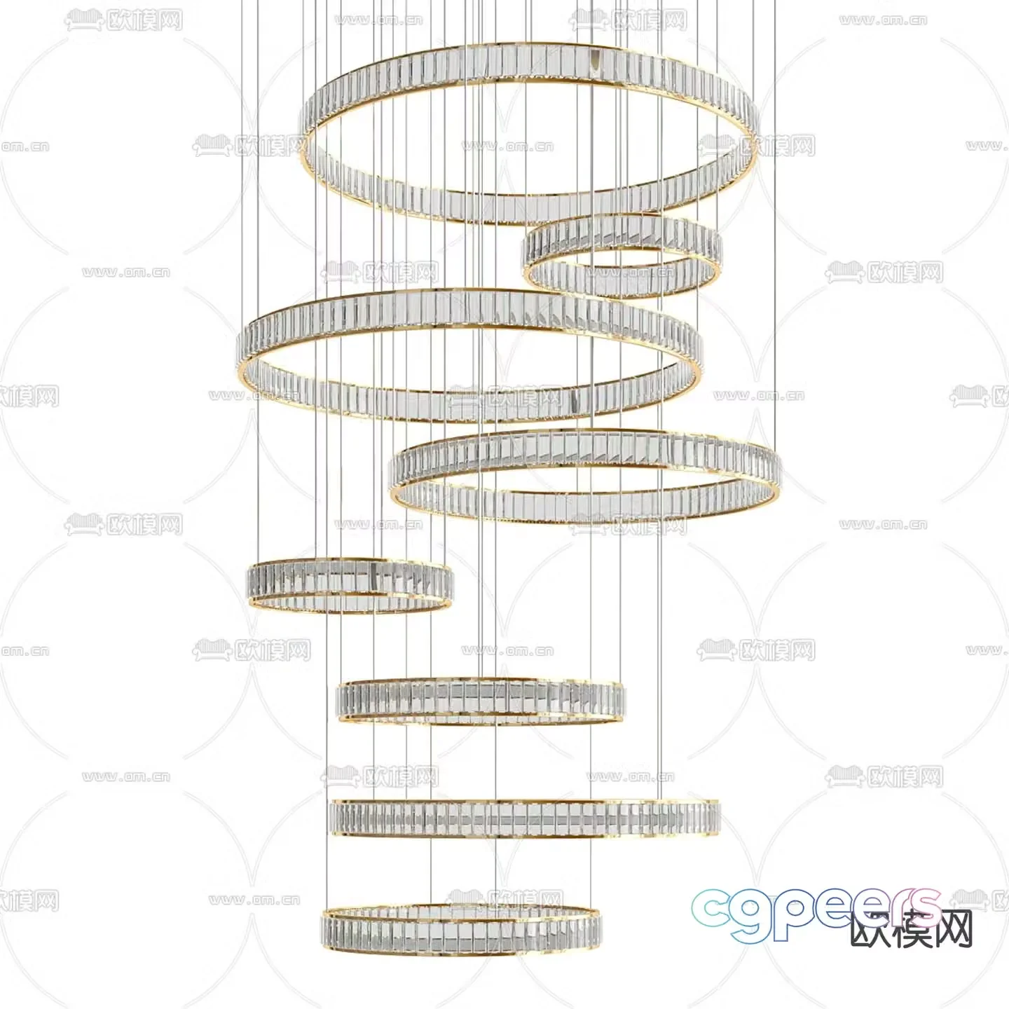 Hall chandelier Ring chandelier 3d model