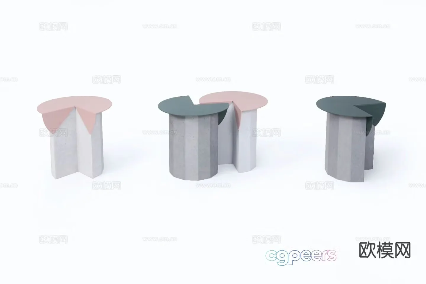 Modern commercial stool Internet celebrity stool 3D model
