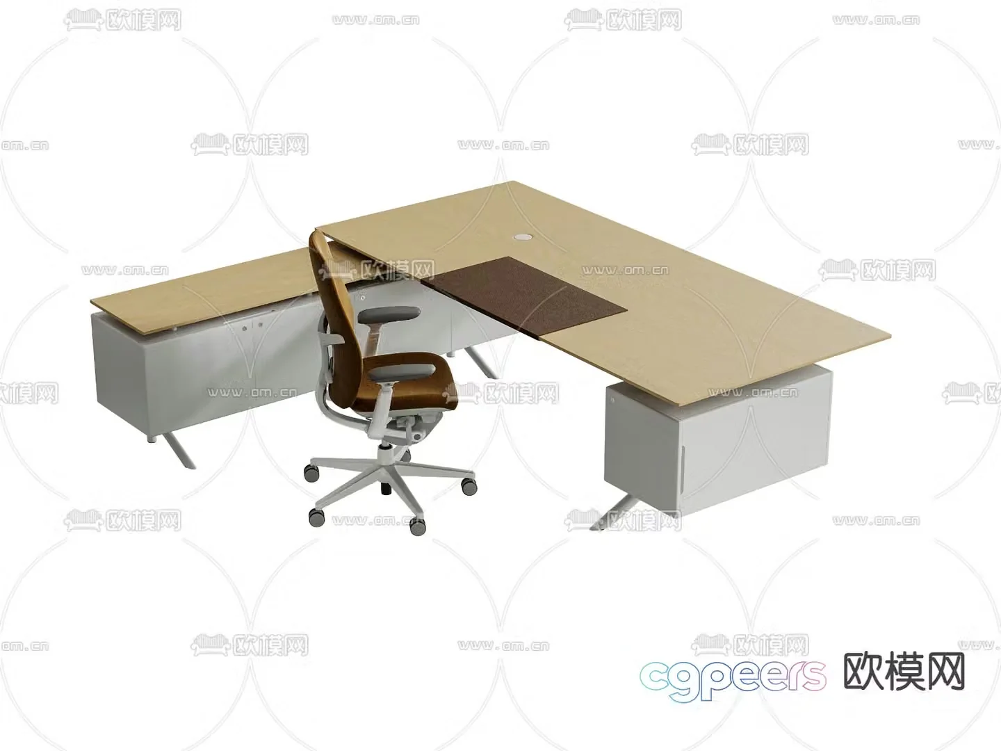Modern office desk executive desk 3d model