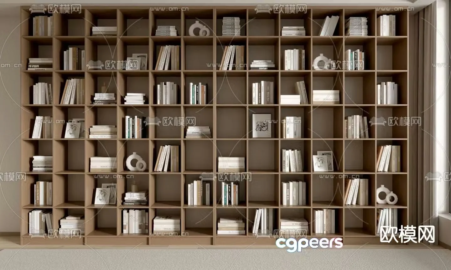 Modern bookcase bookshelf 3d model