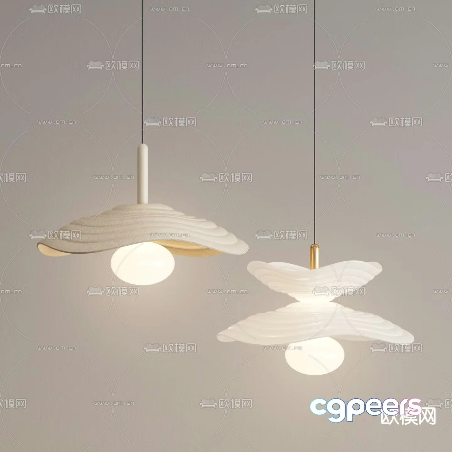 Cream style chandelier restaurant chandelier 3d model