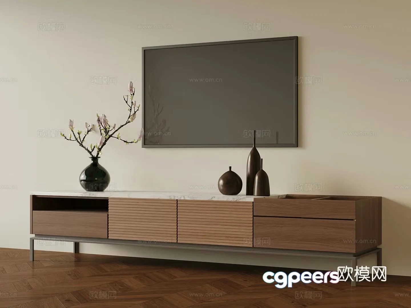 New Chinese TV cabinet decoration 3D model