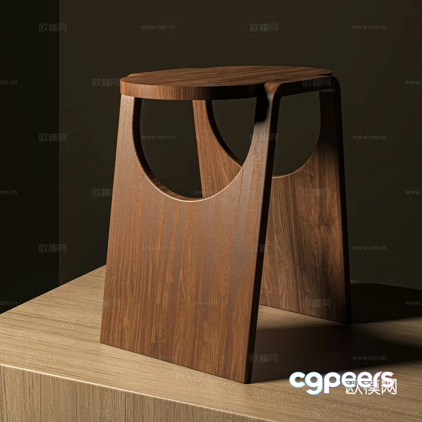 Creative wooden bench Chinese chair Art abstract Creative style 3d model