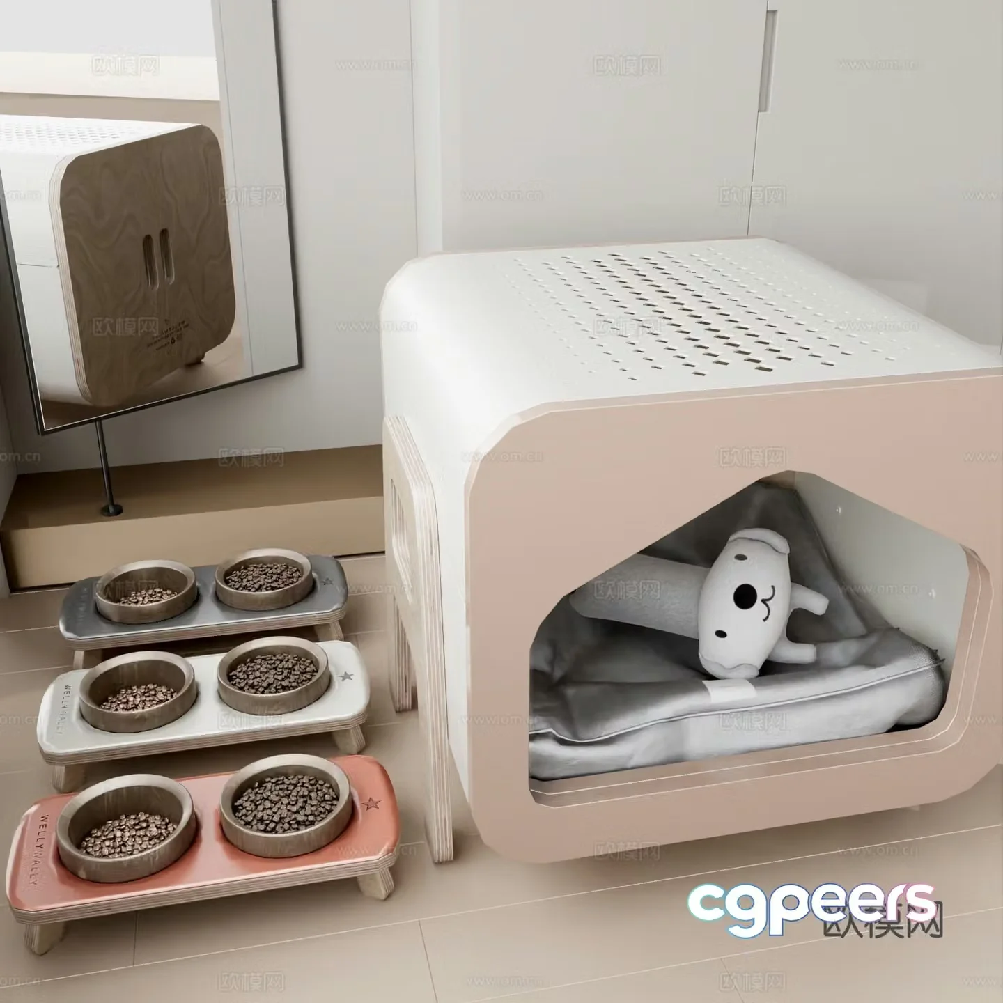 Pet supplies Pet nest Cat nest Dog nest Cat food bowl 3d model