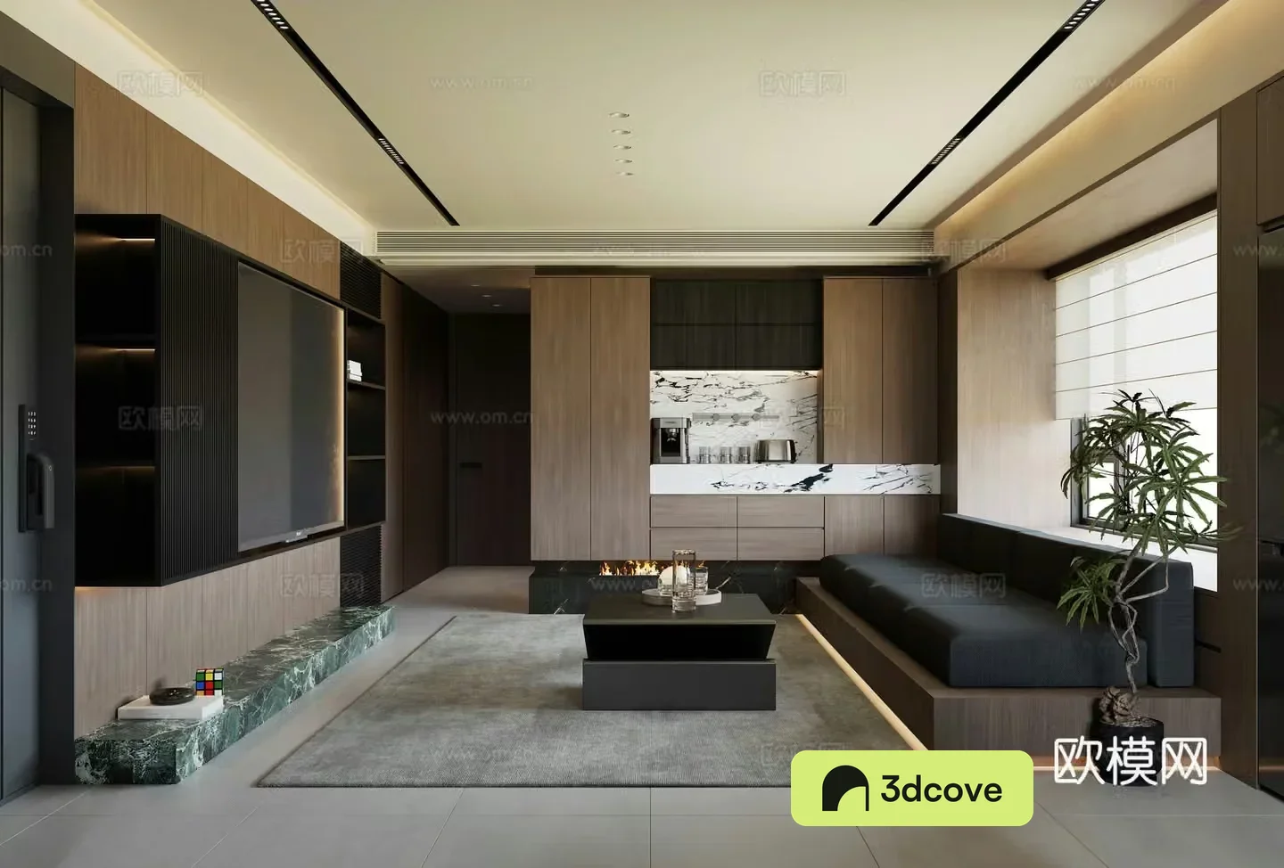 Modern living room combination sofa dining table dark wind wine cabinet Hong Kong style Italian