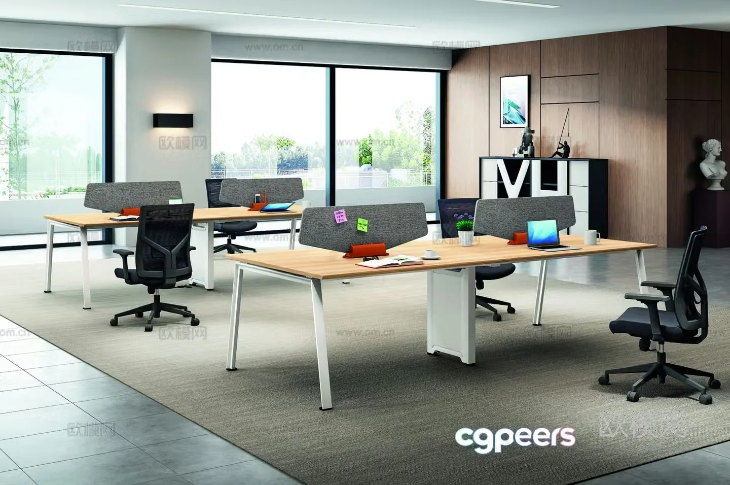 Modern public office 3d model