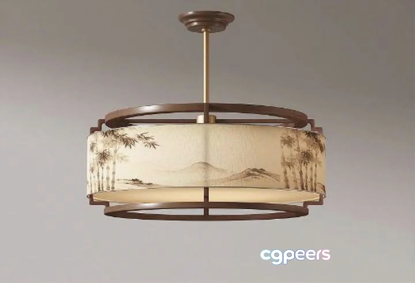 Gold Light Fixture 3D Model – 5332 – VRAY Render