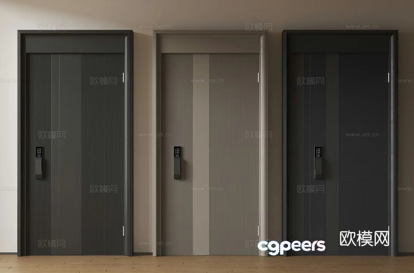 Modern minimalist entrance door medieval security door single opening door mother and child door main door password door 3D model
