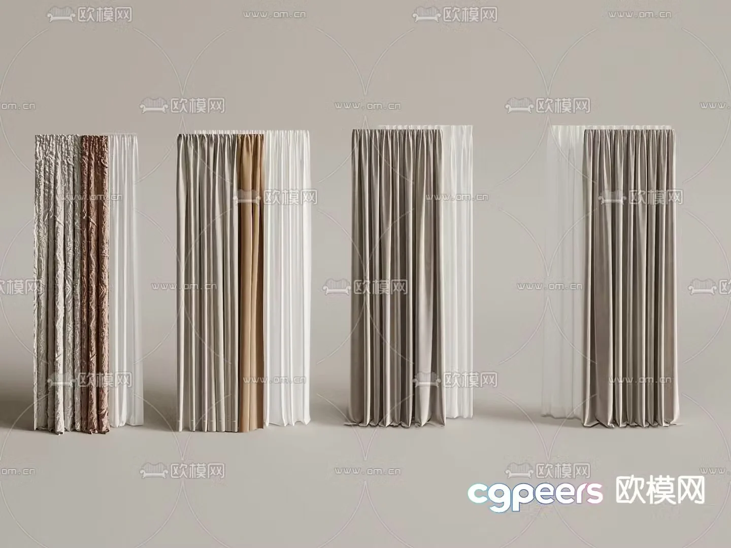 Plain curtains 3d model
