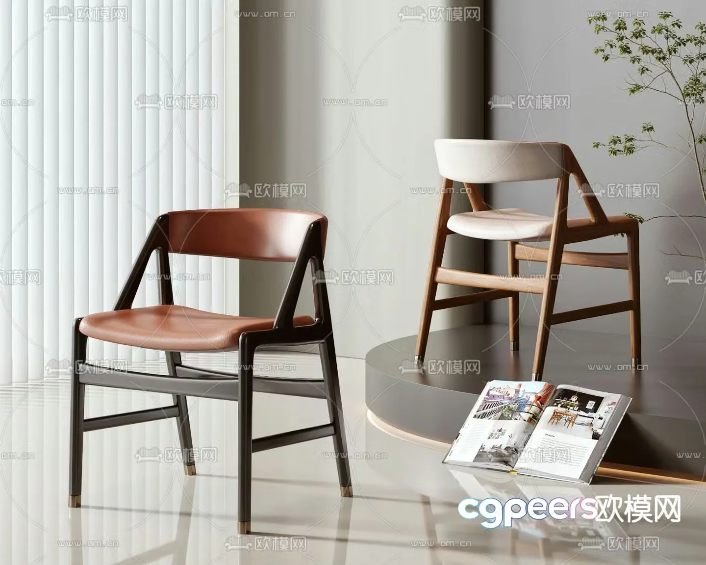Wabi-sabi chair dining chair 3d model