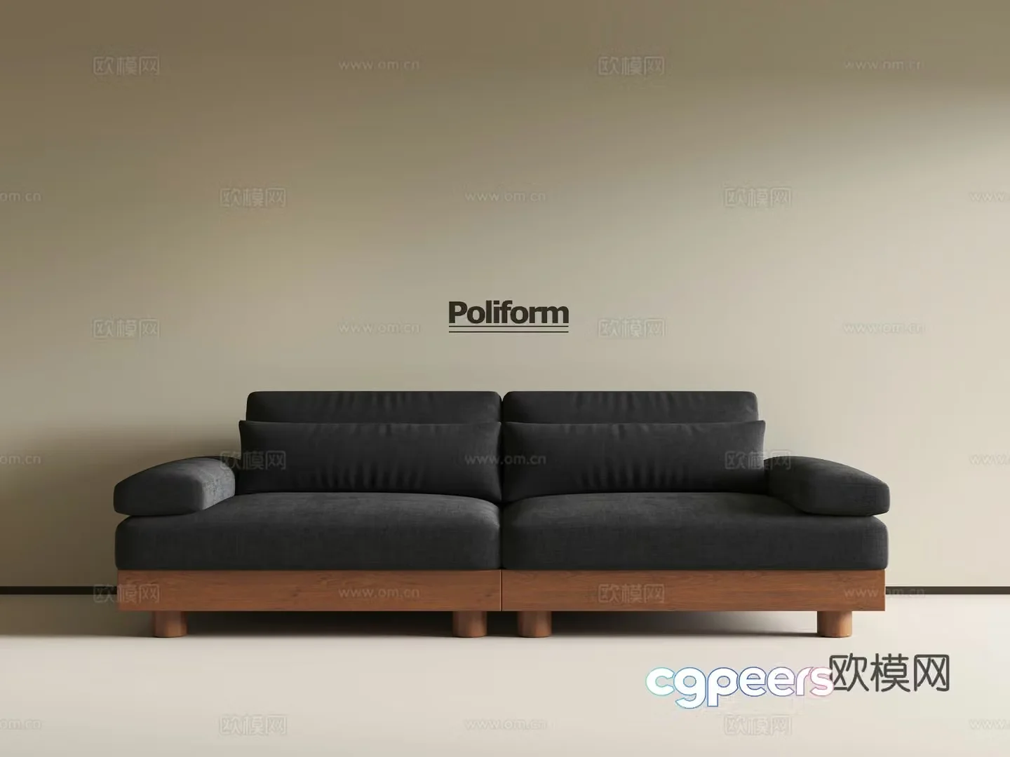 Medieval style double sofa 3d model