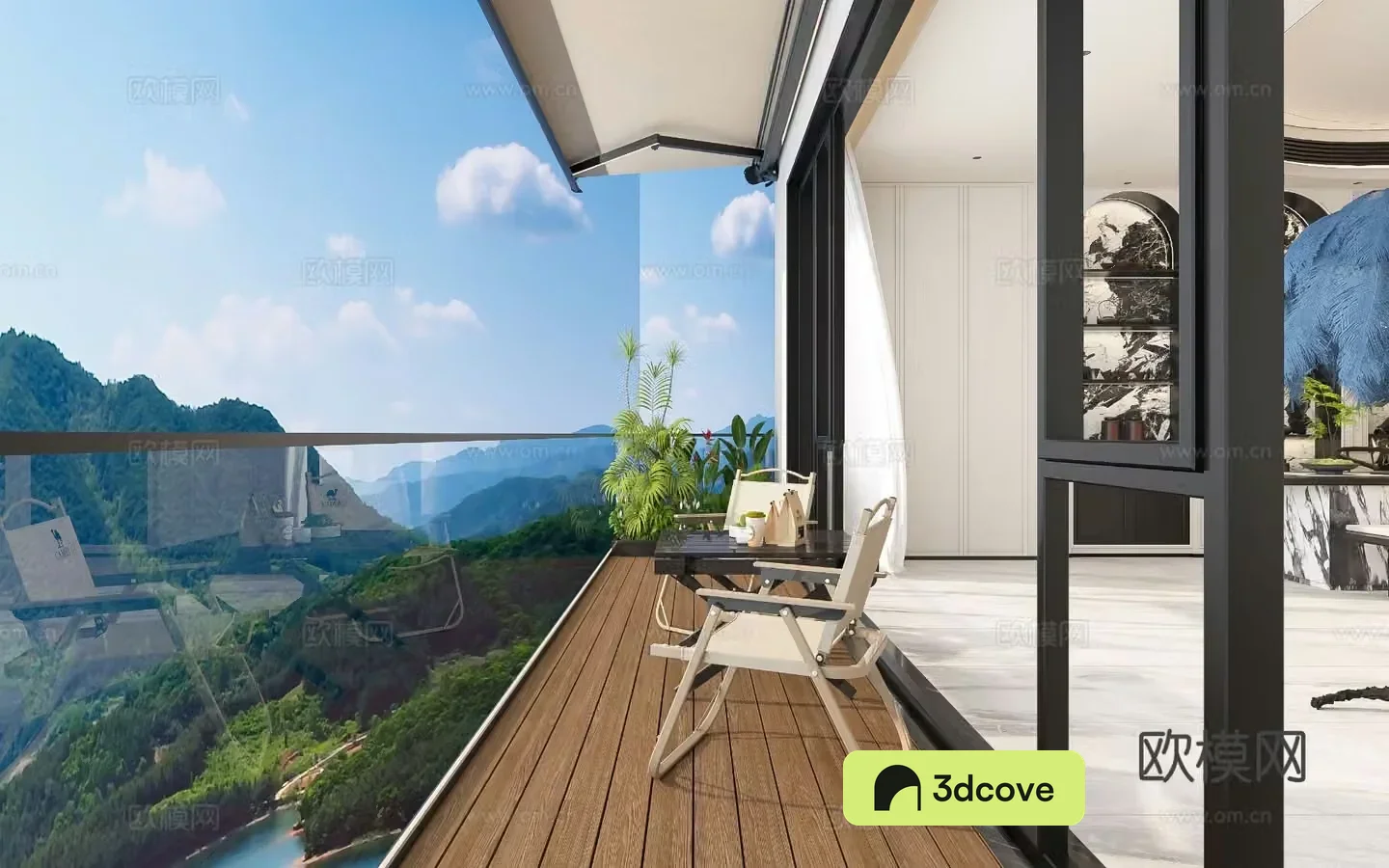 Modern living balcony leisure balcony