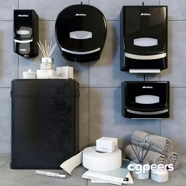 3ds Max Free – Ksitex_decorative set for bathroom