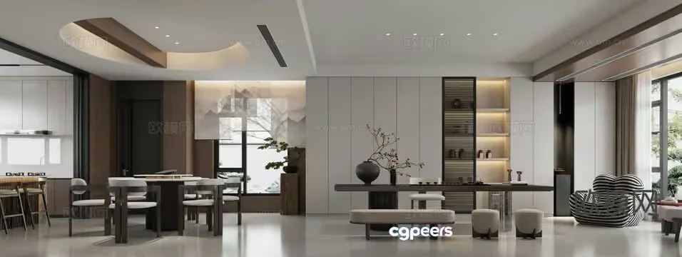 Modern Living Room 3D Model – 10222 – CORONA Render