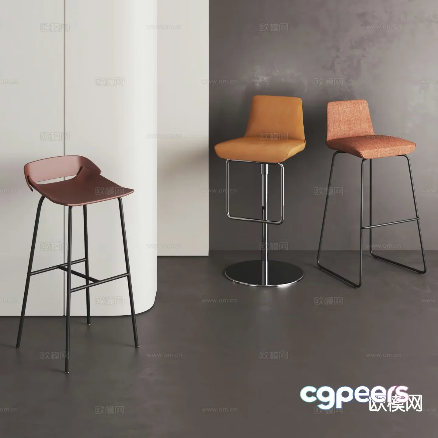 Modern bar stool bar stool high stool 3d model