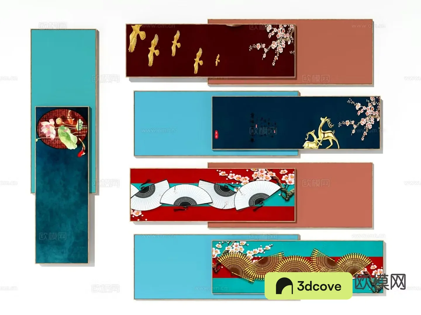 Chinese splicing hanging painting banner painting Zen hanging painting