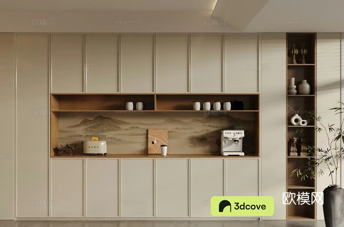 New Chinese-style Zen sideboard tea cabinet sideboard refrigerator sideboard meal preparation sideboard