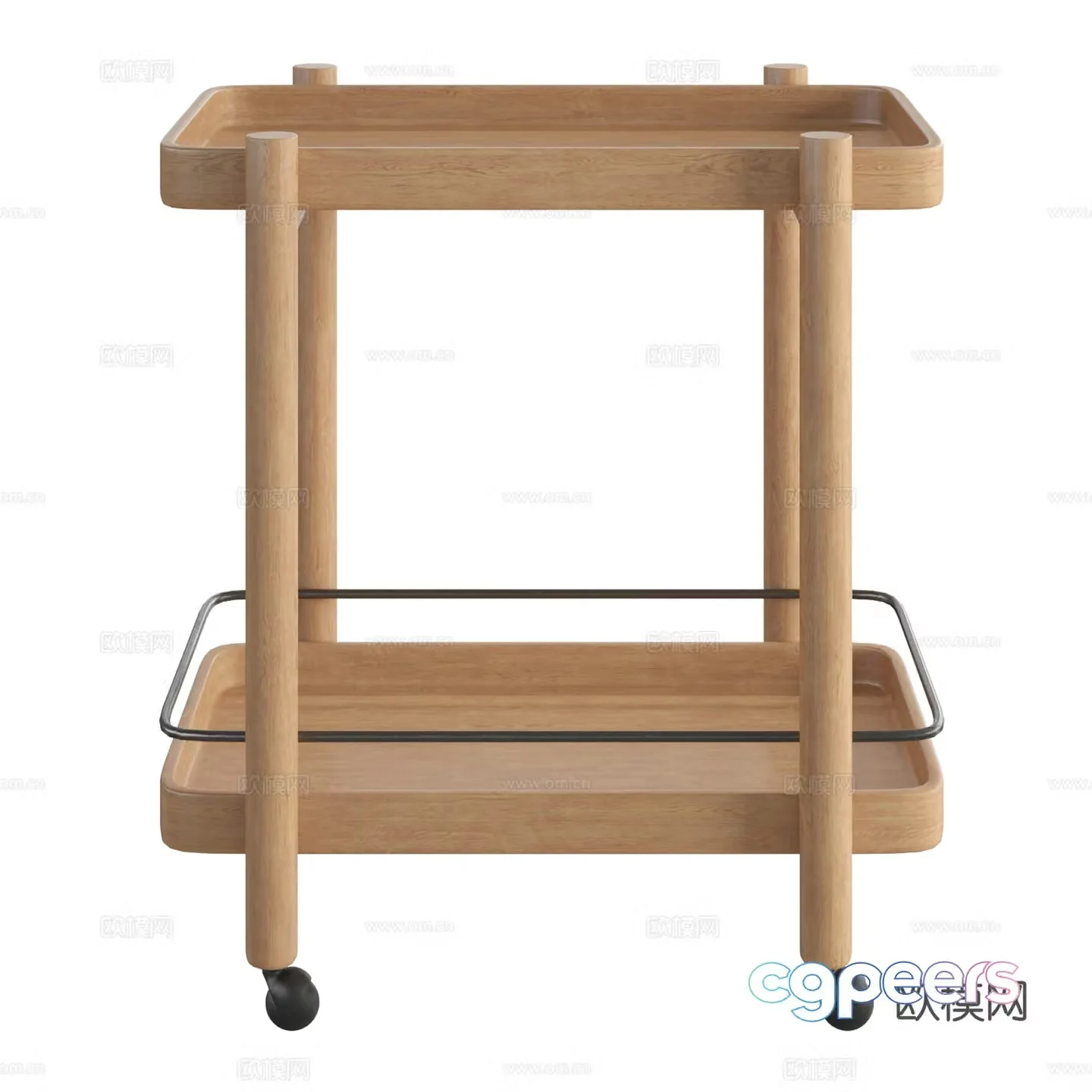 Mobile trolley side table corner table 3d model