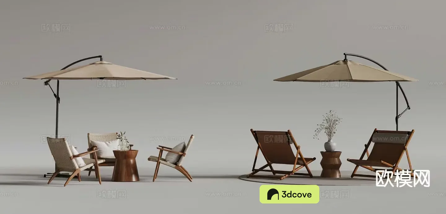 Modern outdoor table and chairs