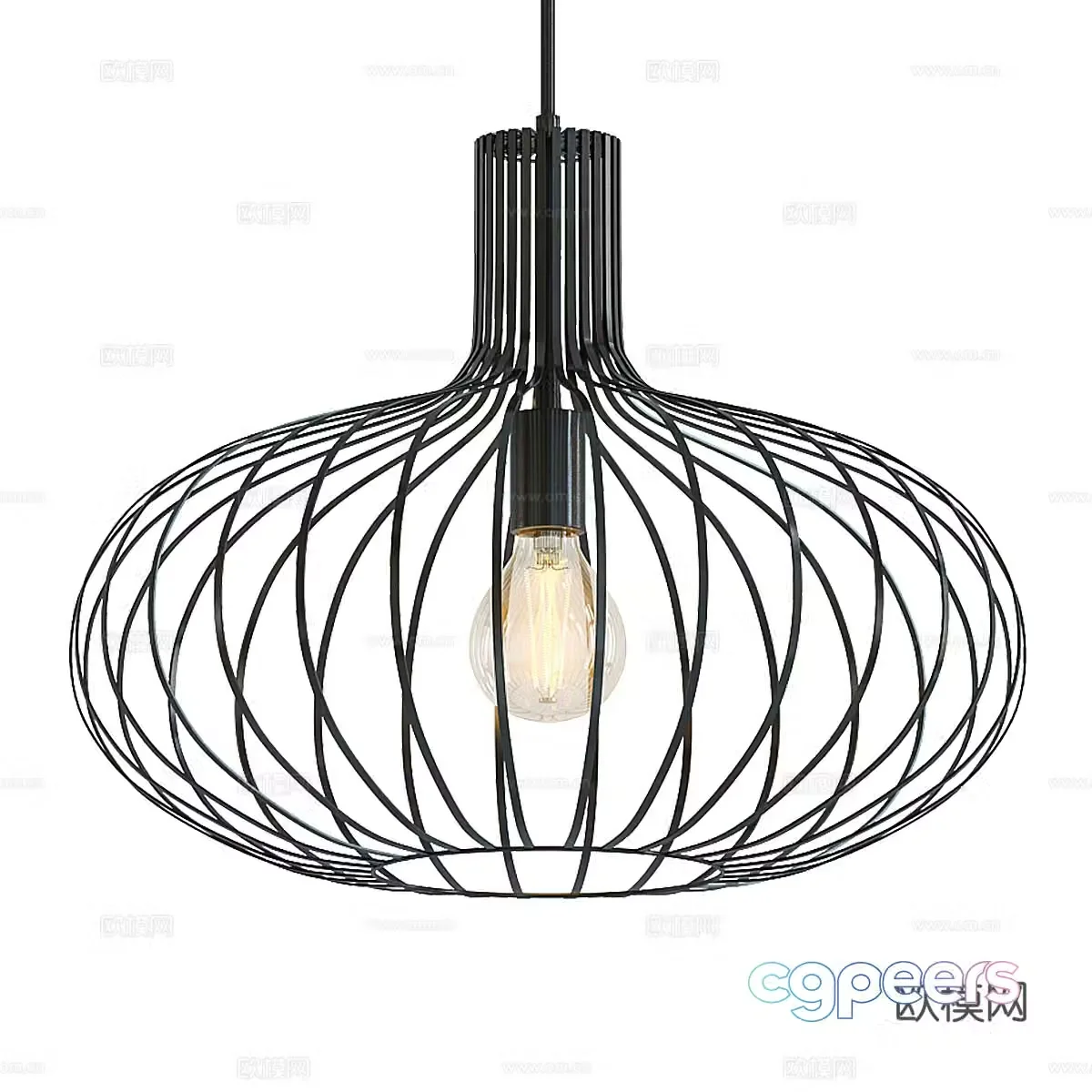 Modern minimalist rattan decorative chandeliers 3D model