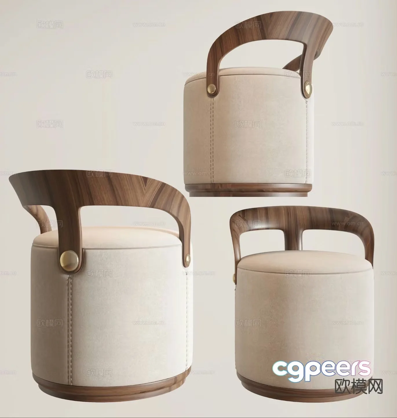 New Chinese style stool sofa stool 3d model