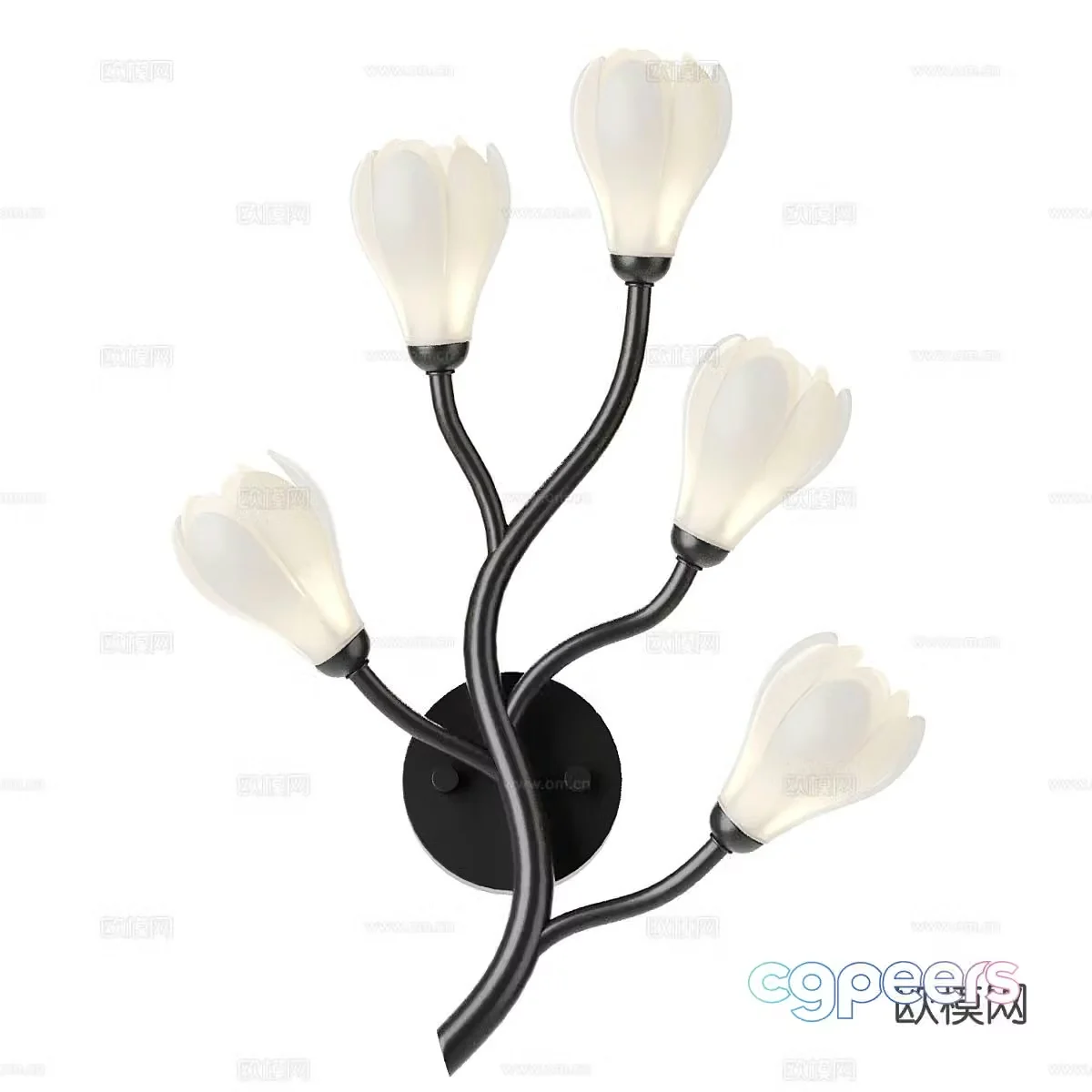 Petal wall lamp art wall lamp 3d model