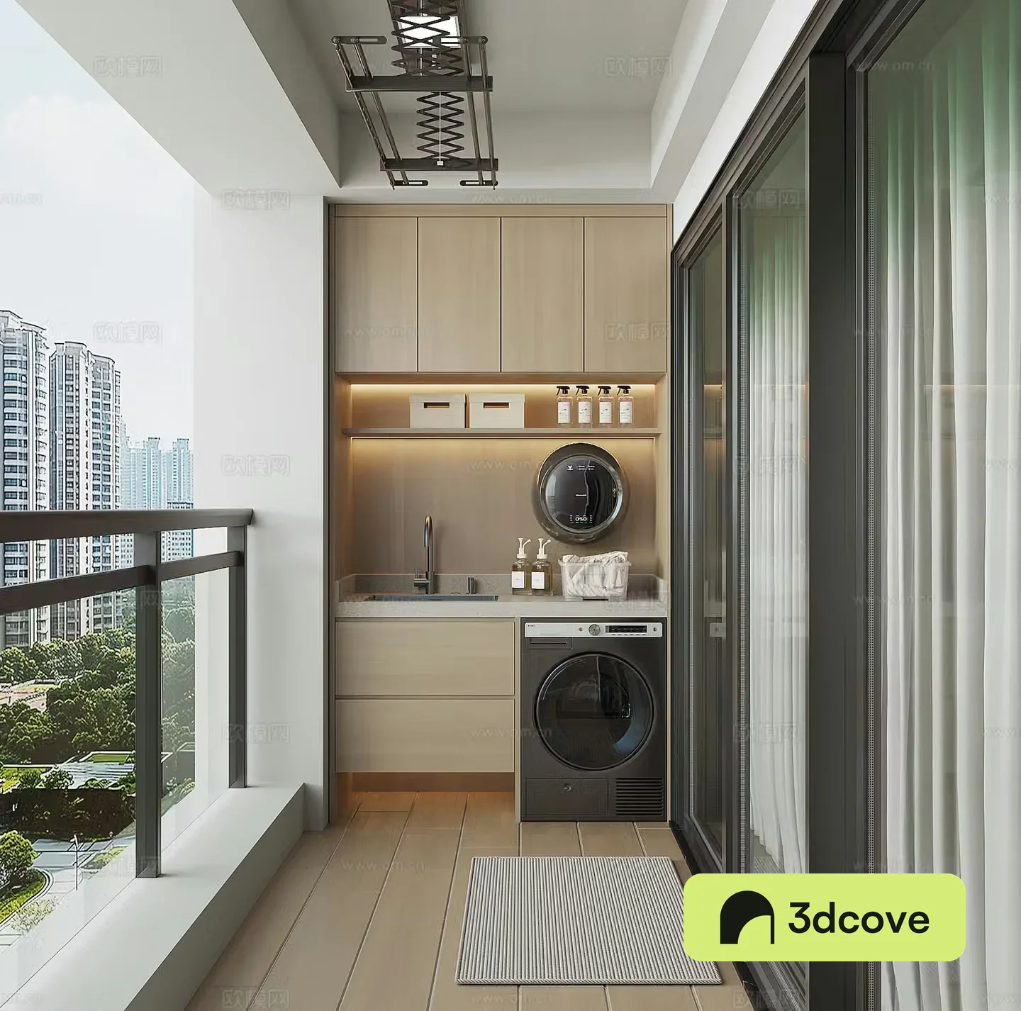 Modern balcony washing machine cabinet