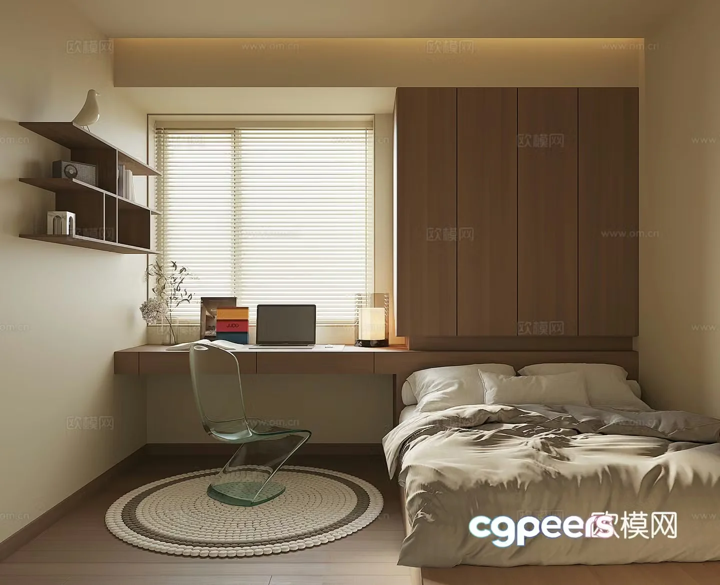 Modern tatami bedroom 3d model