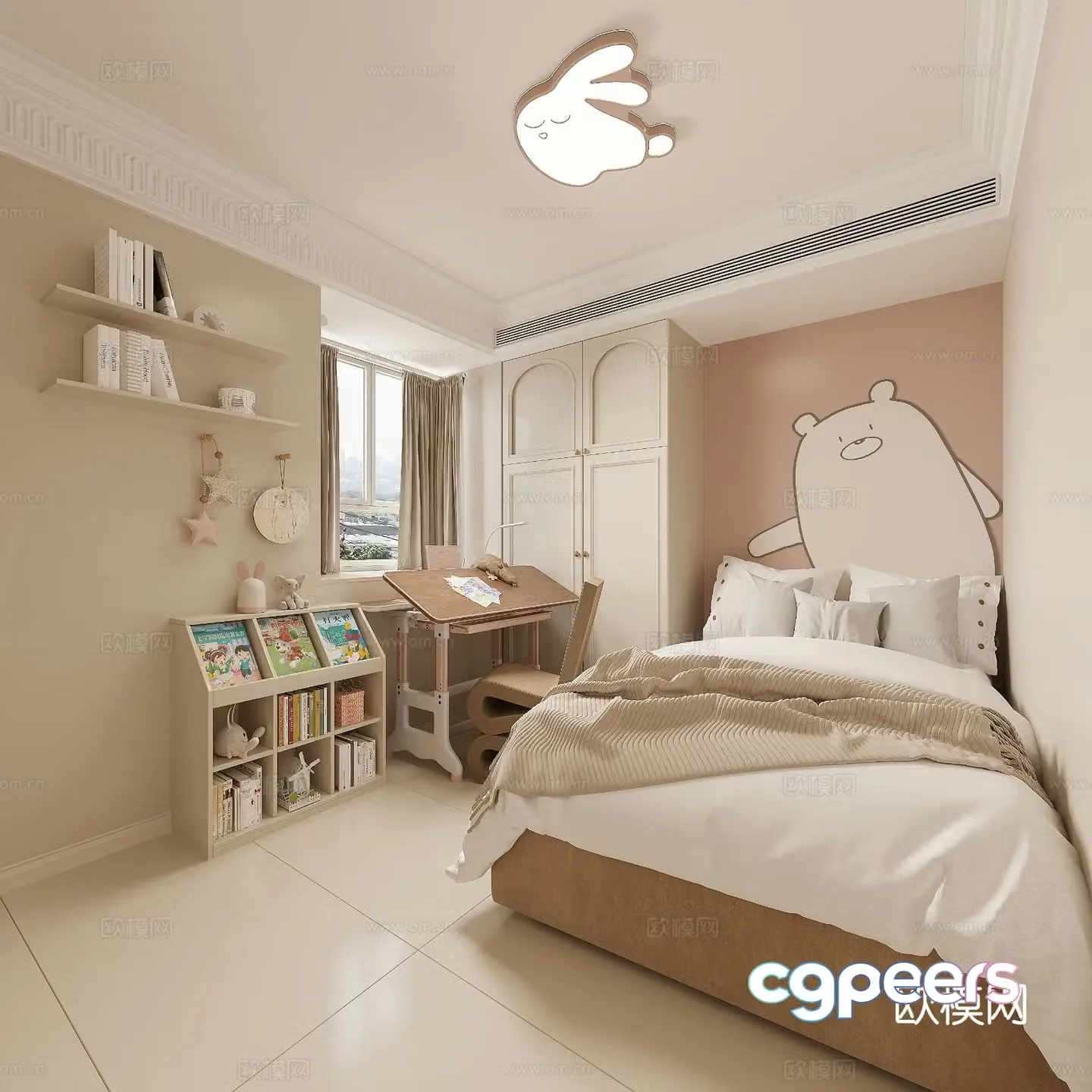 Cream style children’s room 3d model