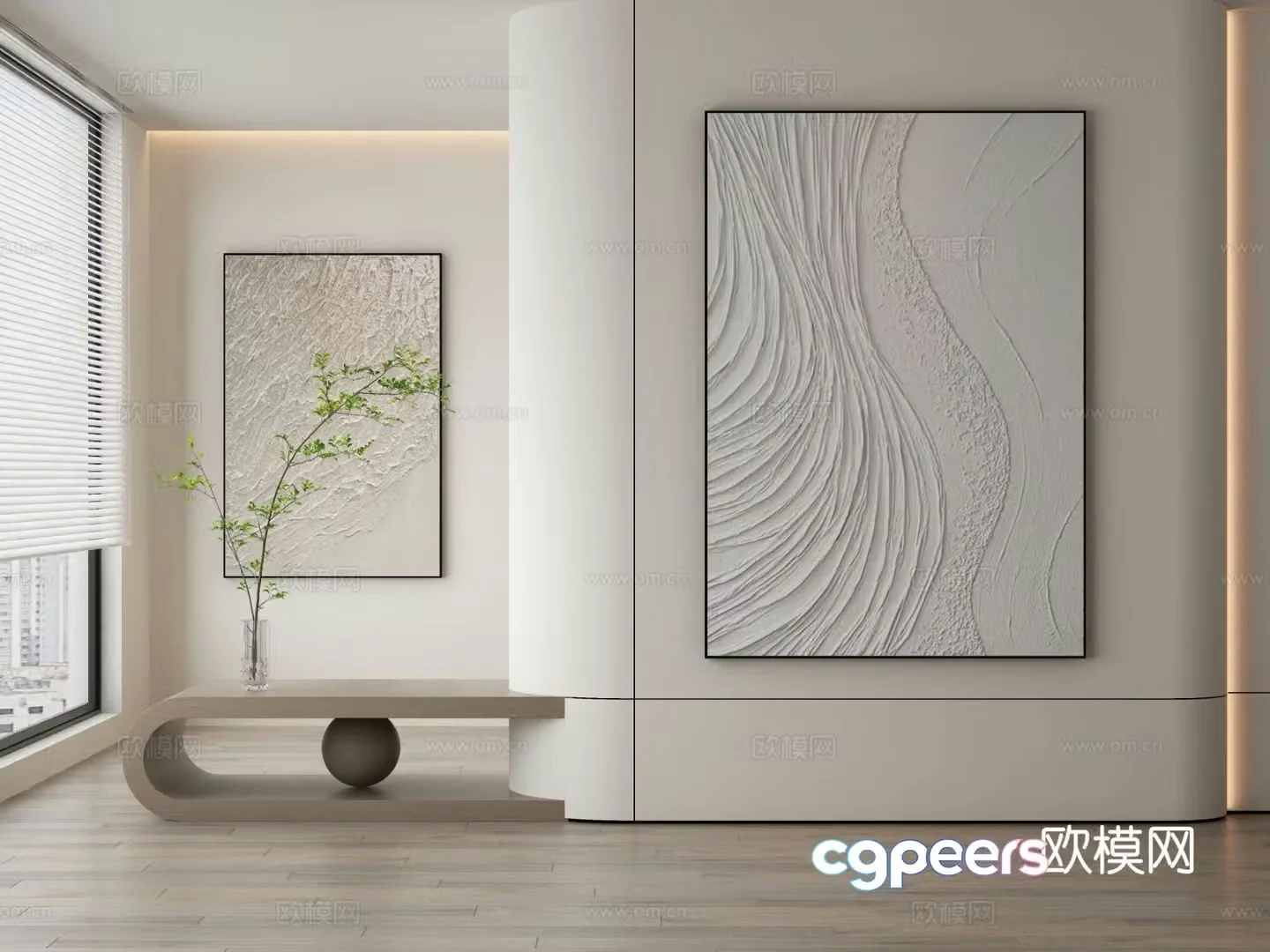 Modern decorative painting texture painting 3d model