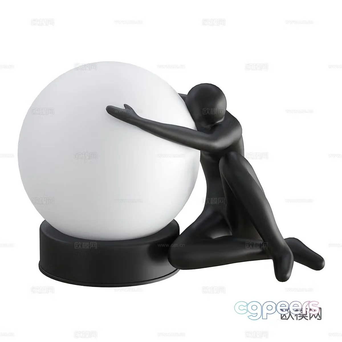 Modern art desk lamp 3d model