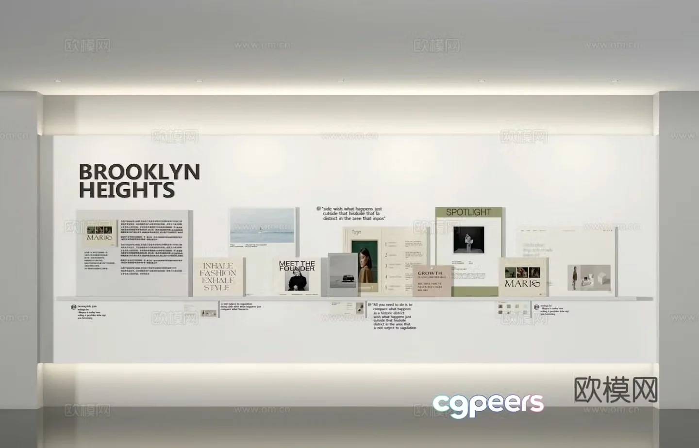 Corporate culture wall 3D model