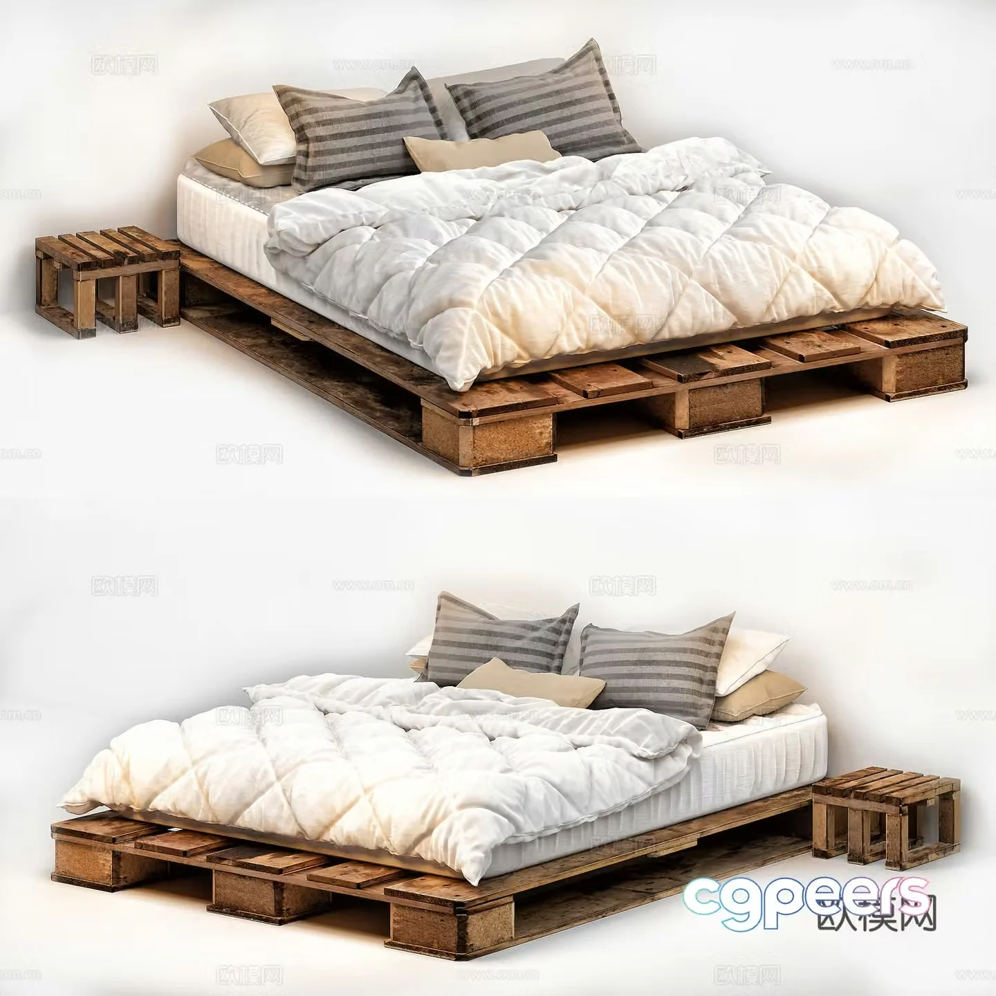 Wai Sai Platform Bed 3D Model