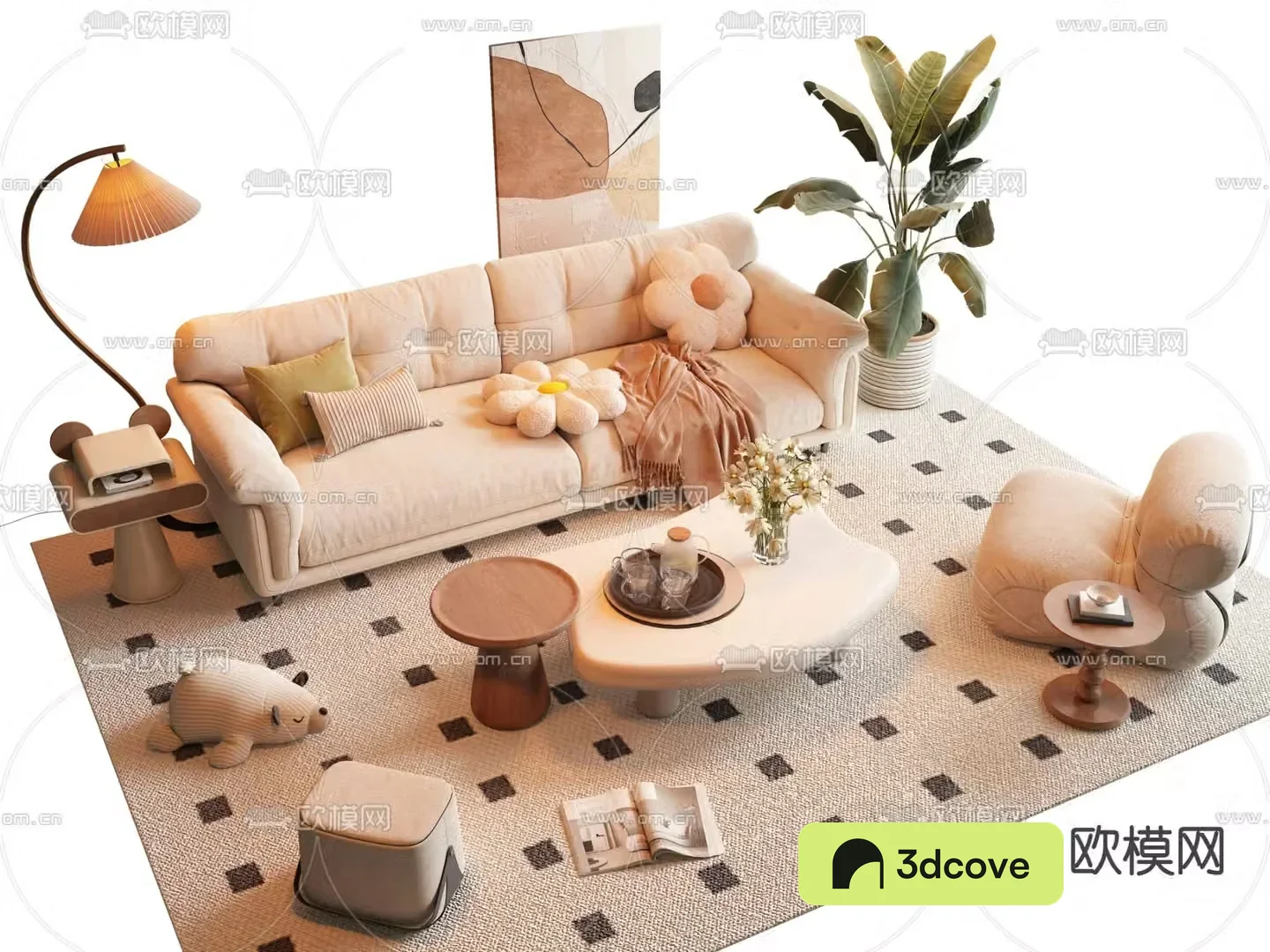 Cream style modular sofa