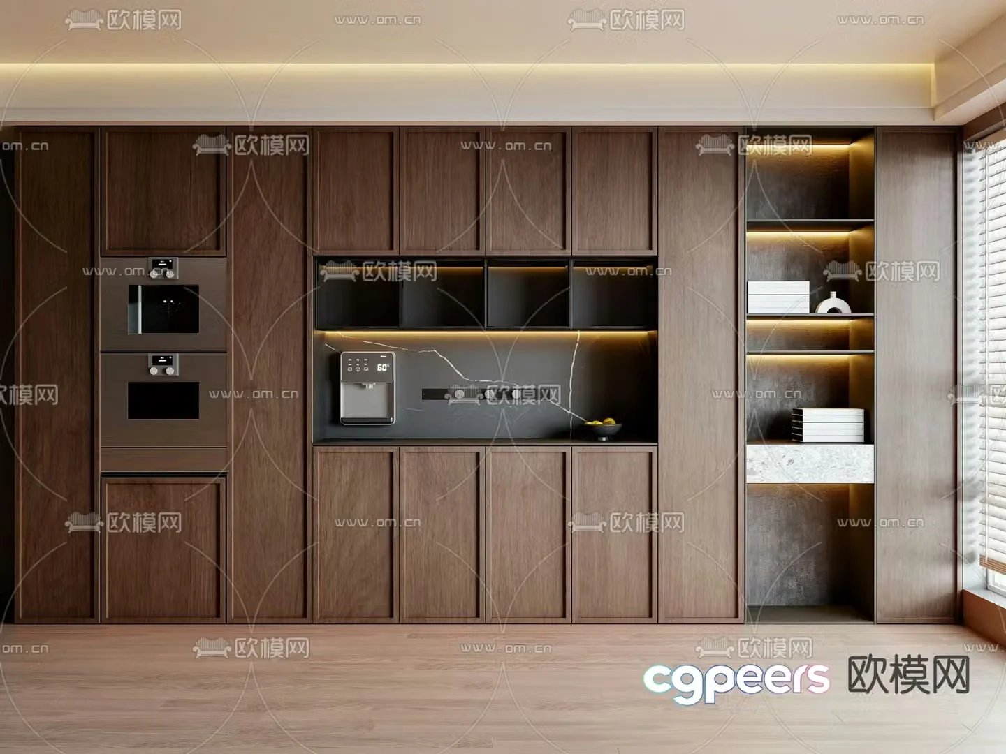 Middle-aged wine cabinet sideboard 3D model