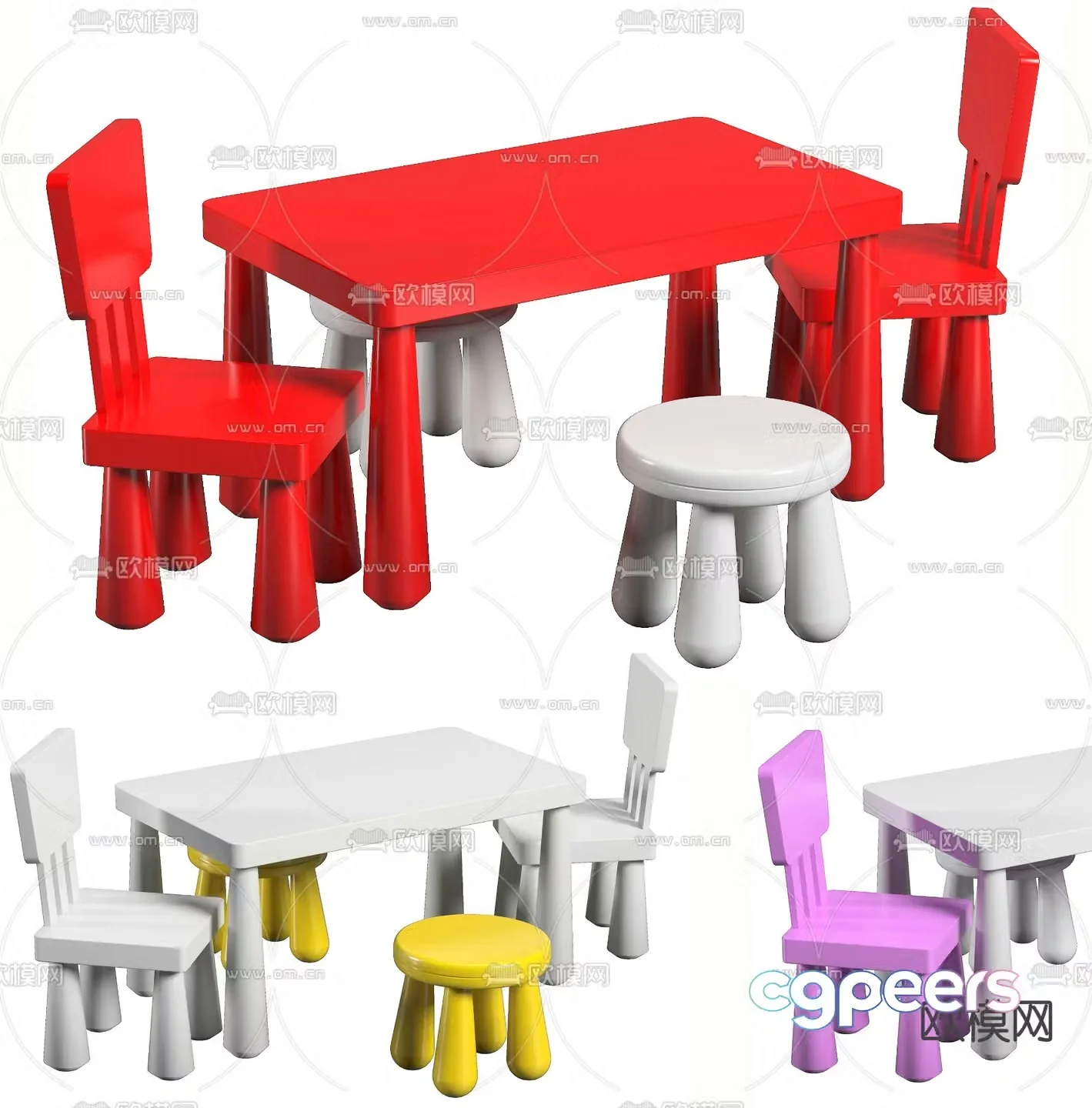Modern children’s desk chair 3d model