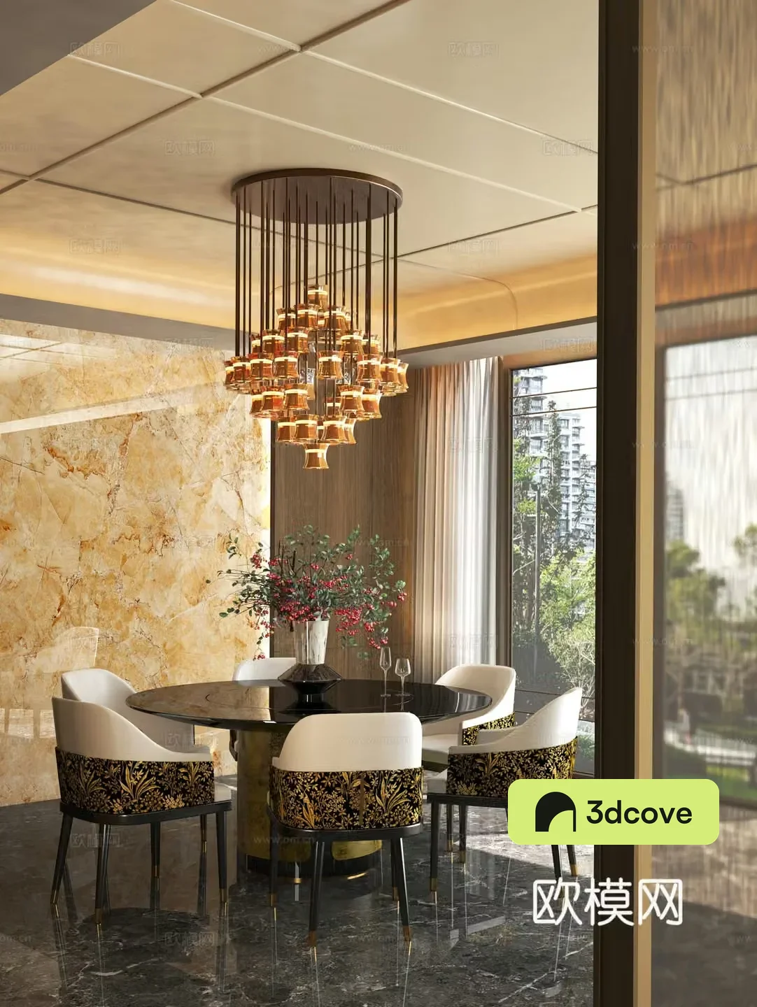 Spring Mountain Autumn Water Design Villa Sun View Restaurant