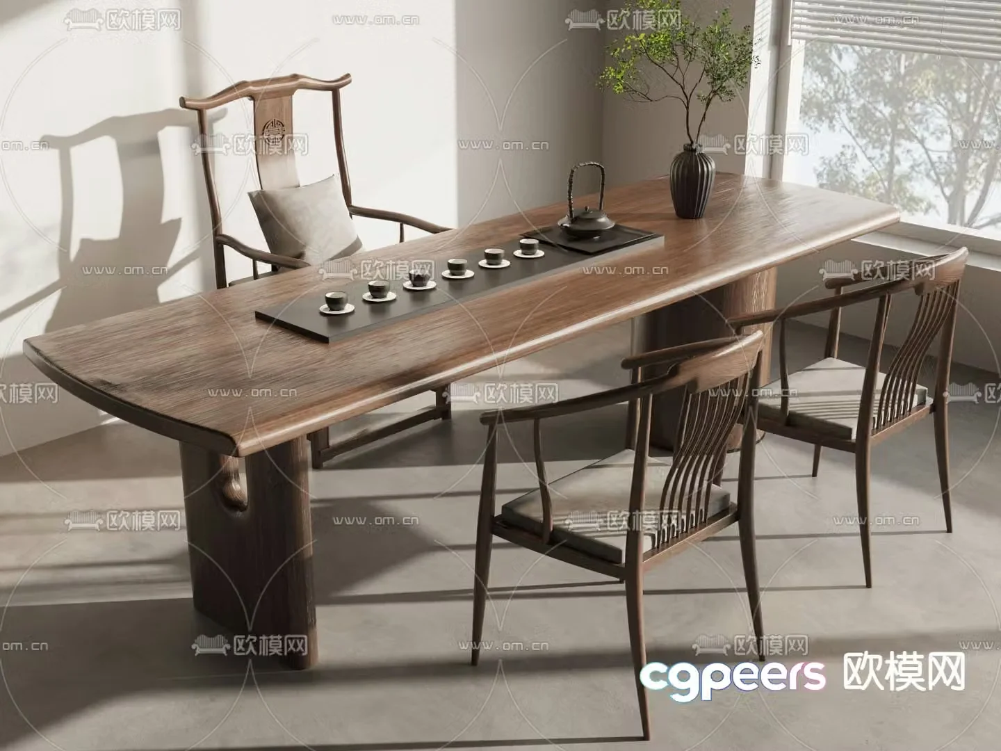 New Chinese style tea table tea table 3d model