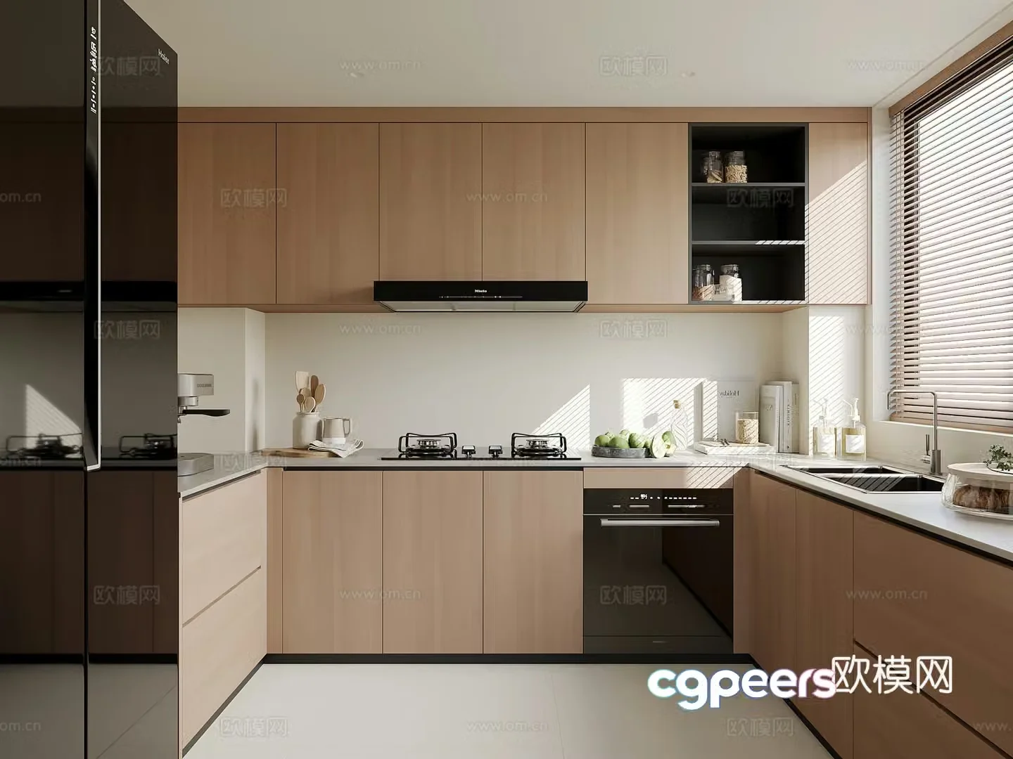 Modern home kitchen 3d model