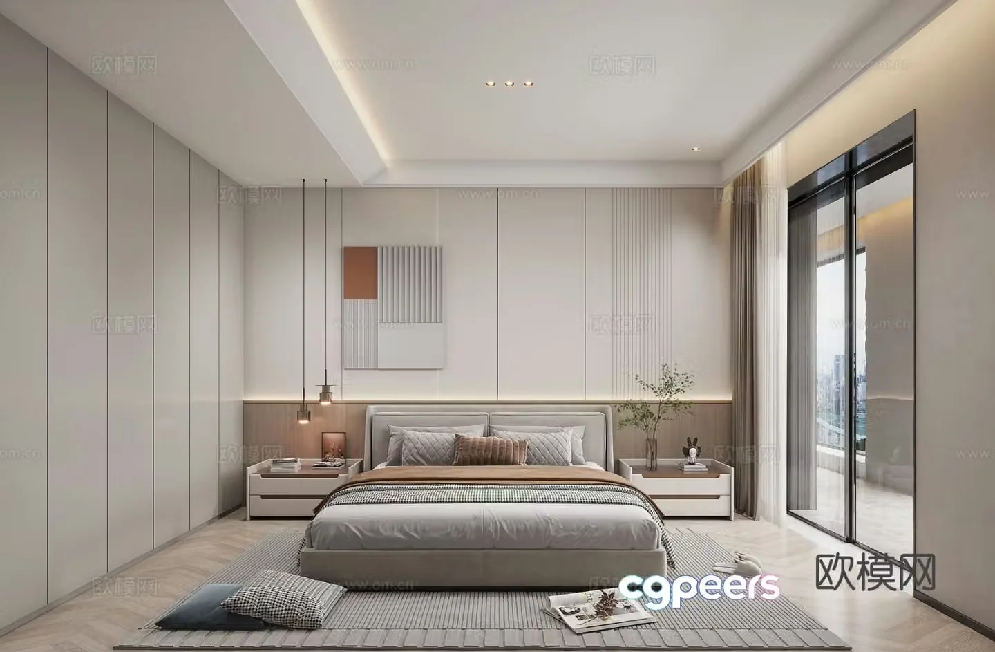 Modern bedroom second bedroom 3d model