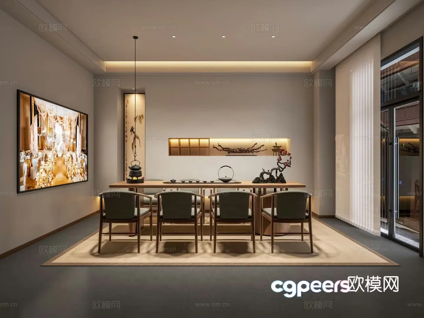 New Chinese tea room 3d model